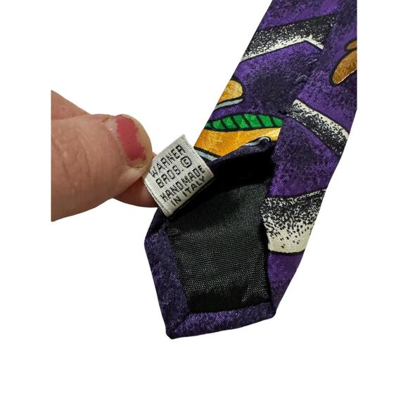 Looney Tunes 1992 Wile E Coyote Road Runner Basketball Cartoon Necktie Novelty - Picture 7 of 7